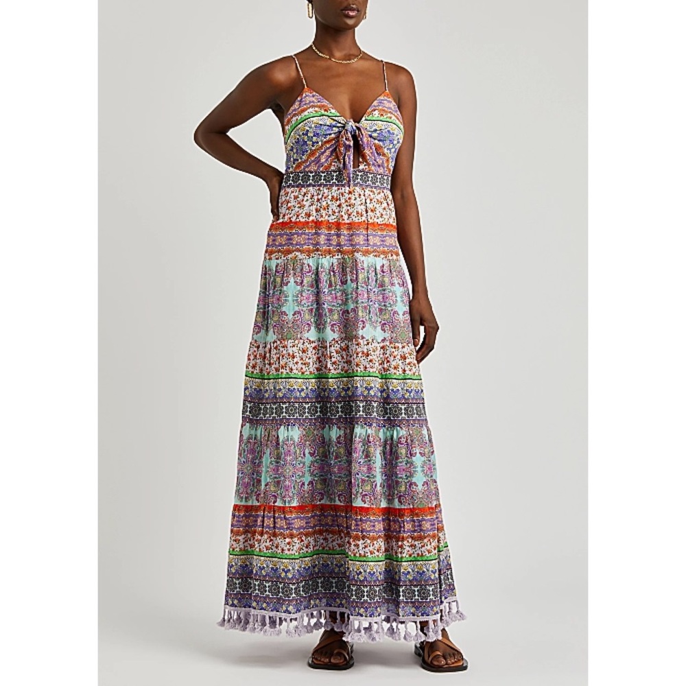Alice + Olivia Minka Floral Tassel-Fringe Maxi Dress